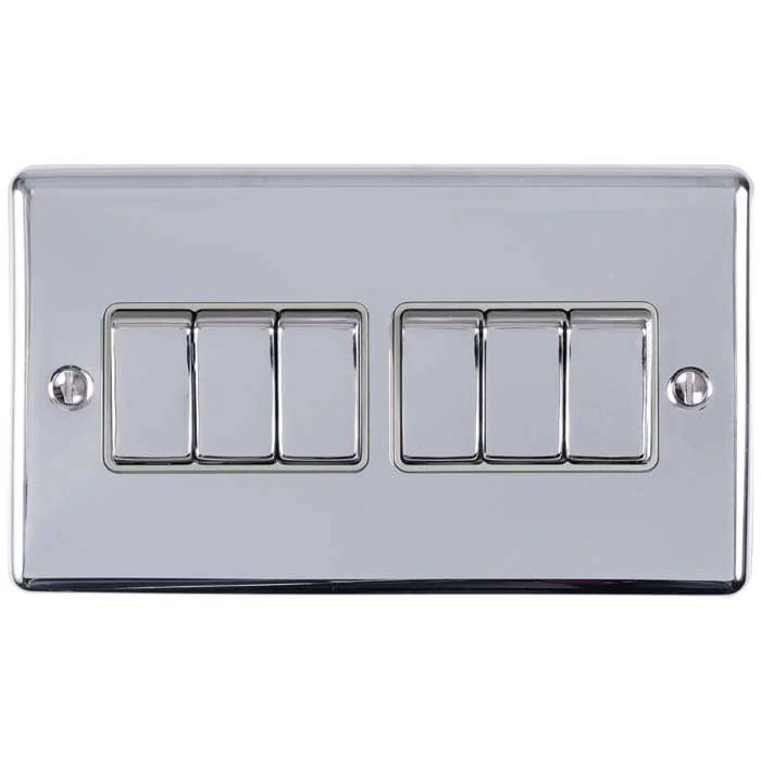 Enhance Decorative 6 Gang Switch - Polished Chrome - Image 2