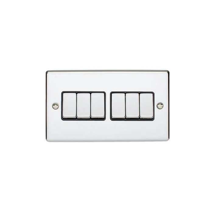 Enhance Decorative 6 Gang Switch - Polished Chrome - Image 3