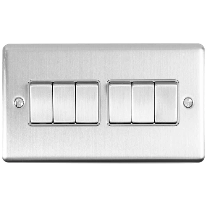 Enhance Decorative 6 Gang Switch - Satin Stainless - Image 2