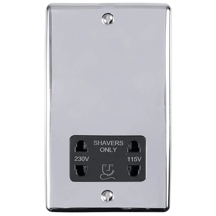 Enhance Decorative Shaver Socket - Polished Chrome - Image 3