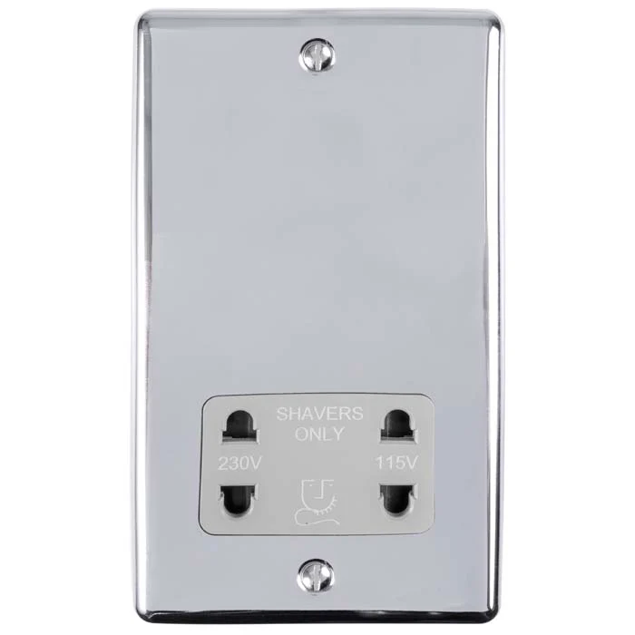 Enhance Decorative Shaver Socket - Polished Chrome - Image 5