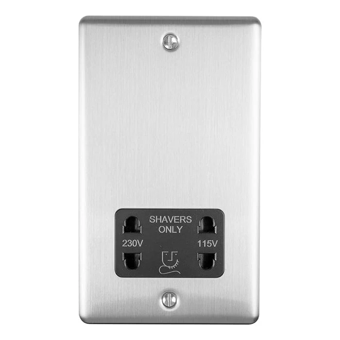 Enhance Decorative Shaver Socket - Satin Stainless - Image 3