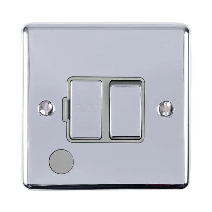 Enhance Decorative Switched Fuse Spur With Flex Outlet - Polished Chrome - Image 2