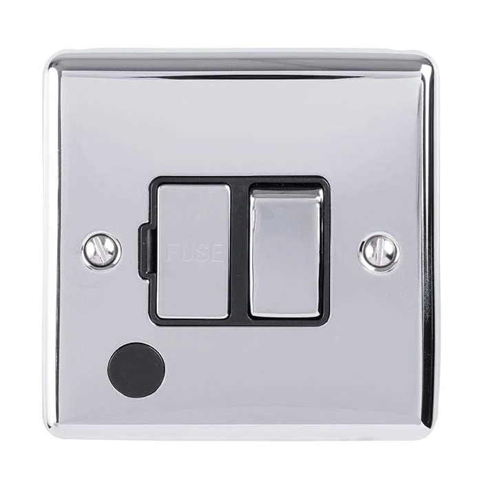 Enhance Decorative Switched Fuse Spur With Flex Outlet - Polished Chrome - Image 3