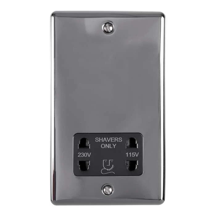 Enhance Decorative Shaver Socket - Black Nickel - Image 2