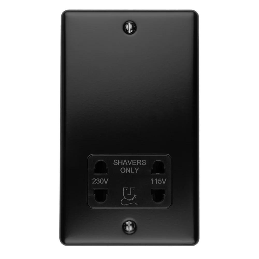 Enhance Decorative Shaver Socket - Matt Black - Image 2