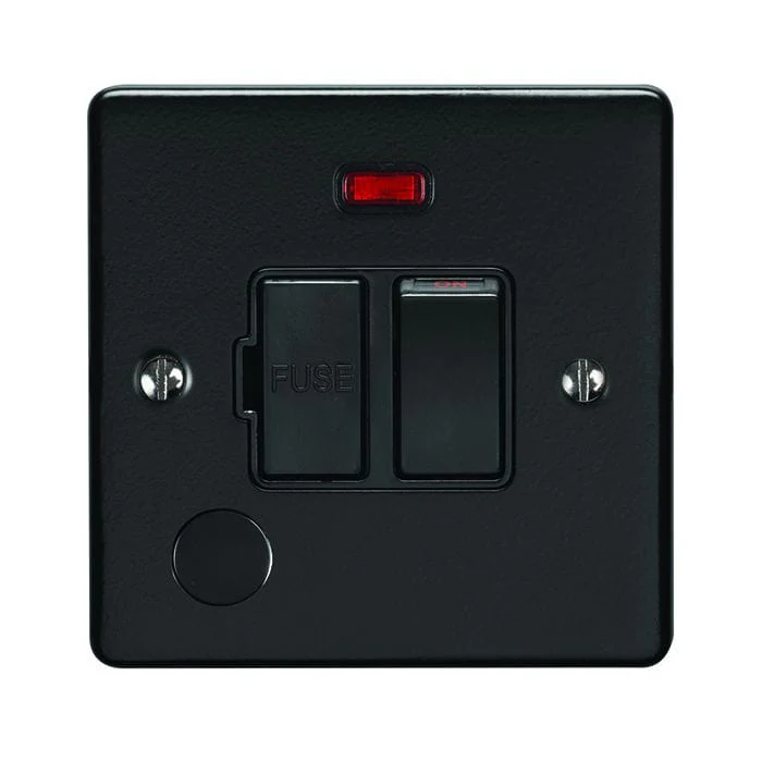 Enhance Decorative Switched Fuse Spur With Flex Outlet - Matt Black - Image 2