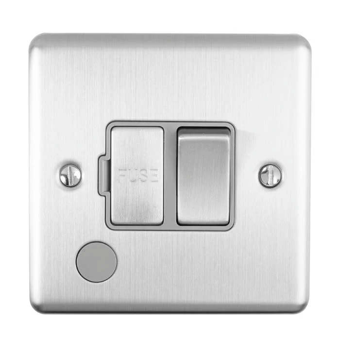 Enhance Decorative Switched Fuse Spur With Flex Outlet - Satin Stainless - Image 2