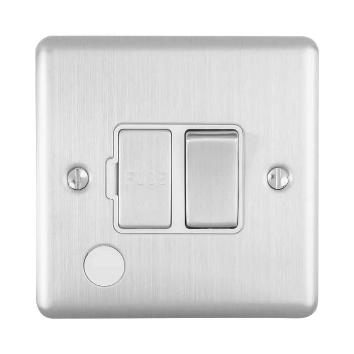 Enhance Decorative Switched Fuse Spur With Flex Outlet - Satin Stainless - Image 2