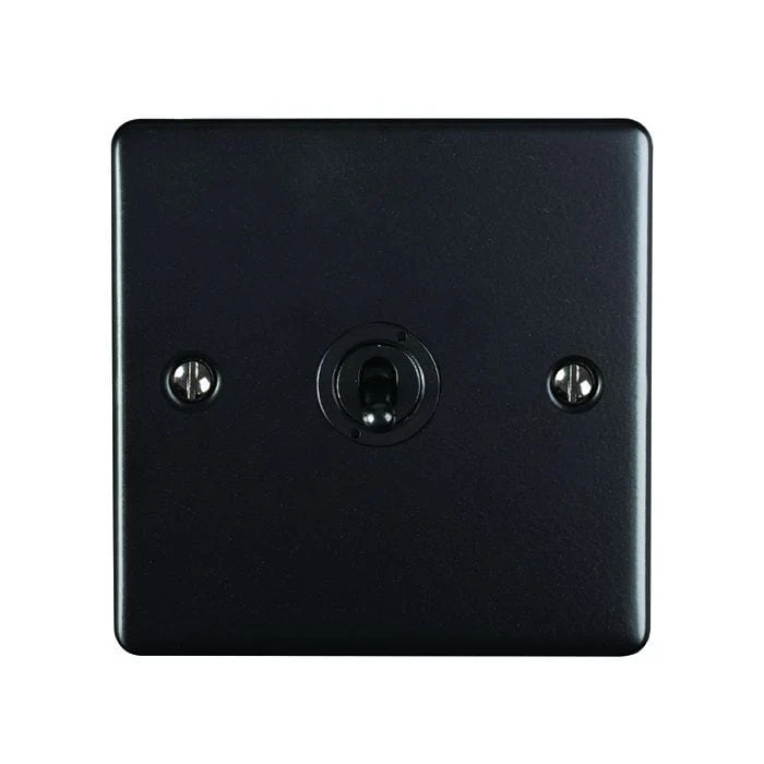 Enhance Decorative 1 Gang Toggle Switch - Matt Black