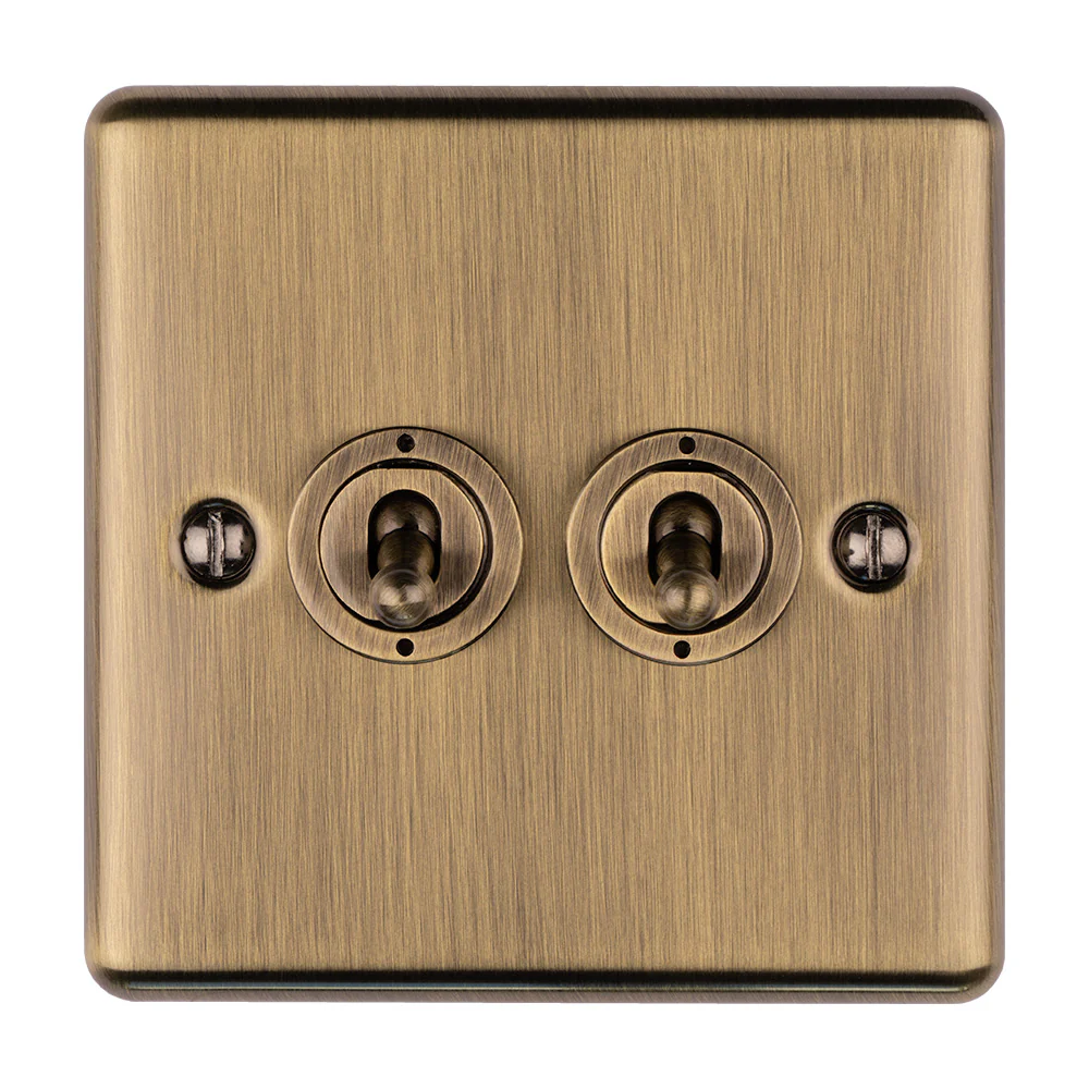Enhance Decorative 2 Gang Toggle Switch - Antique - Image 2