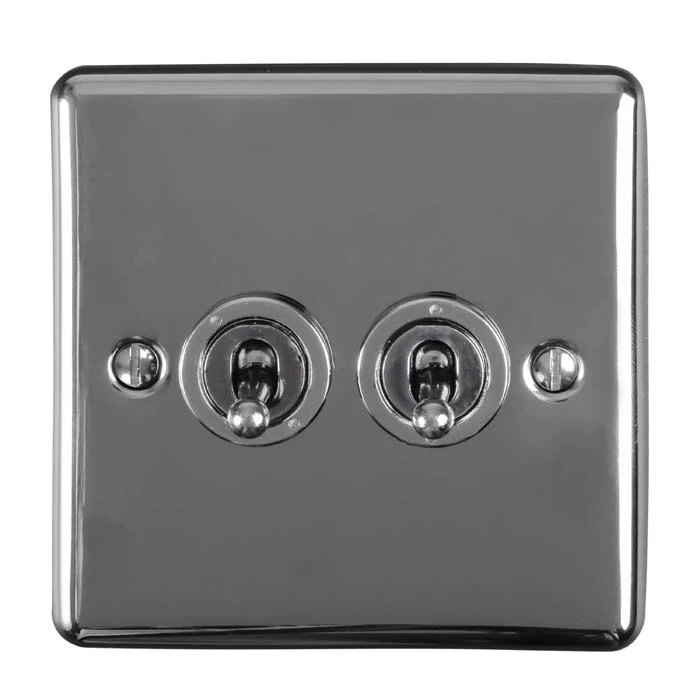 Enhance Decorative 2 Gang Toggle Switch - Black Nickel - Image 2