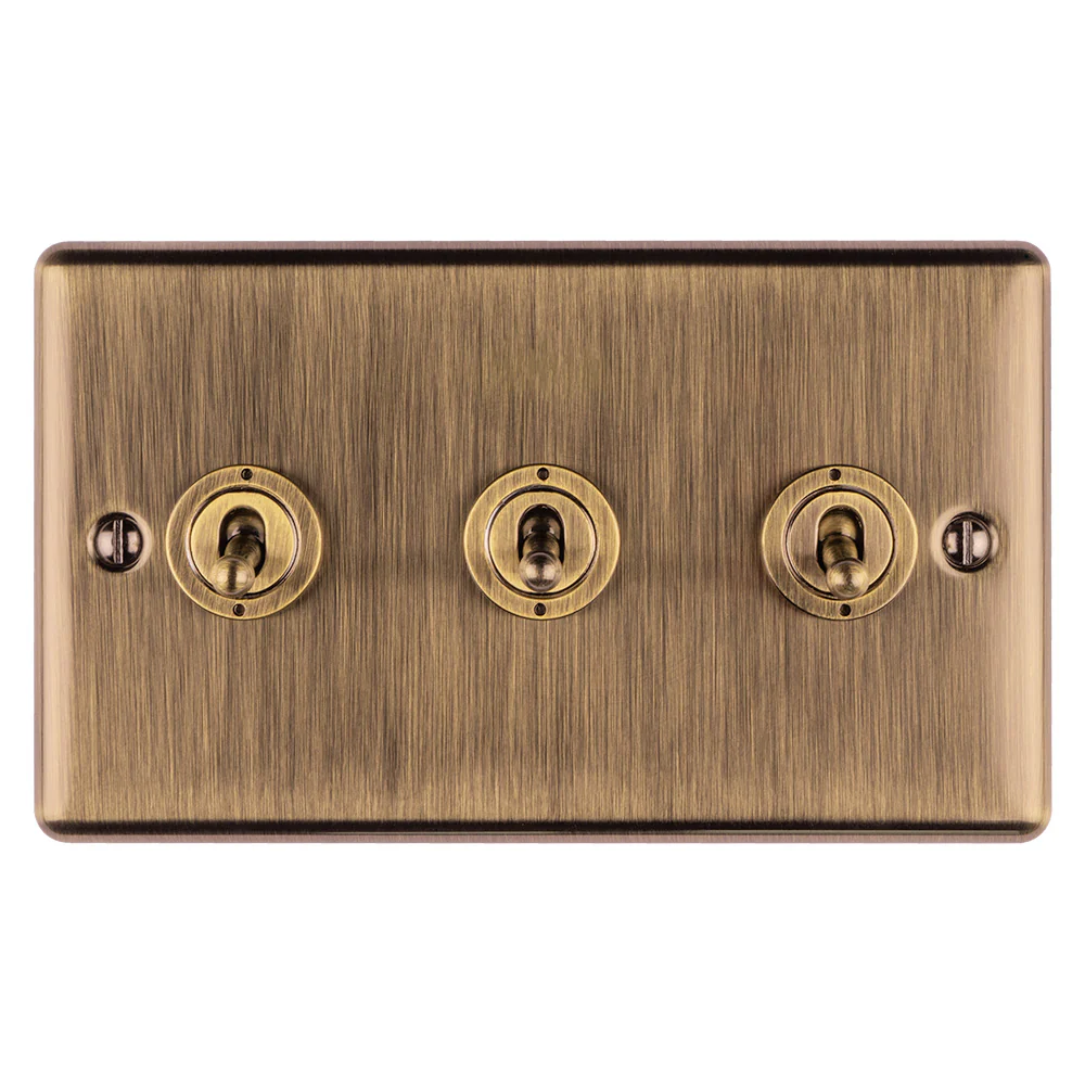 Enhance Decorative 3 Gang Toggle Switch - Antique - Image 2