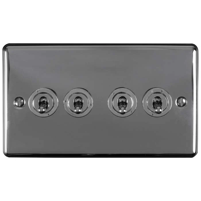 Enhance Decorative 4 Gang Toggle Switch - Black Nickel - Image 2