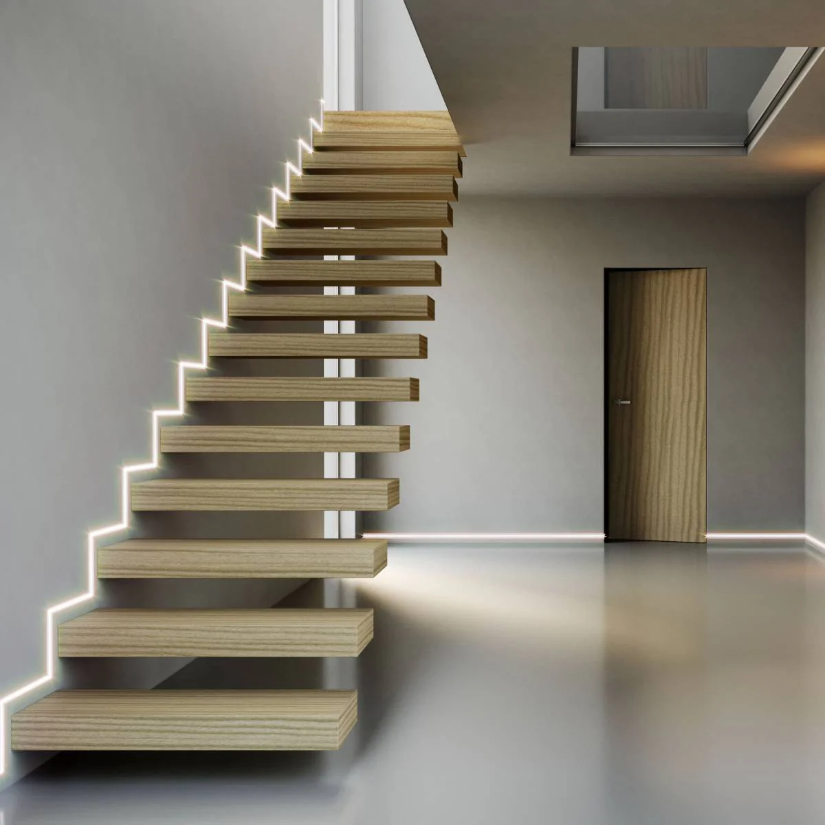 Ermetika Absolute Rush Flush Aluminium Skirting Board with LED (2m piece) - Image 2