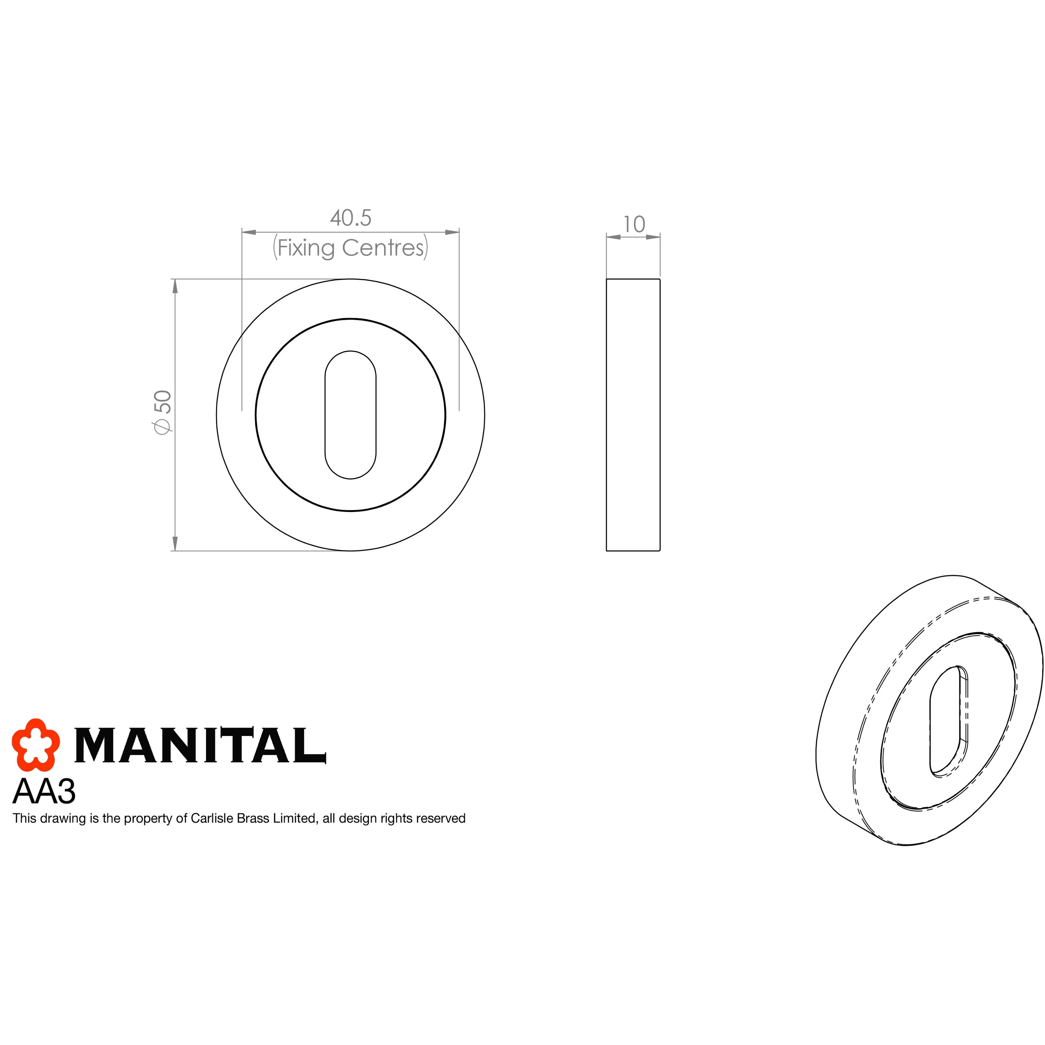 ESCUTCHEON - LOCK PROFILE ON CONCEALED FIX ROUND ROSE - Image 42