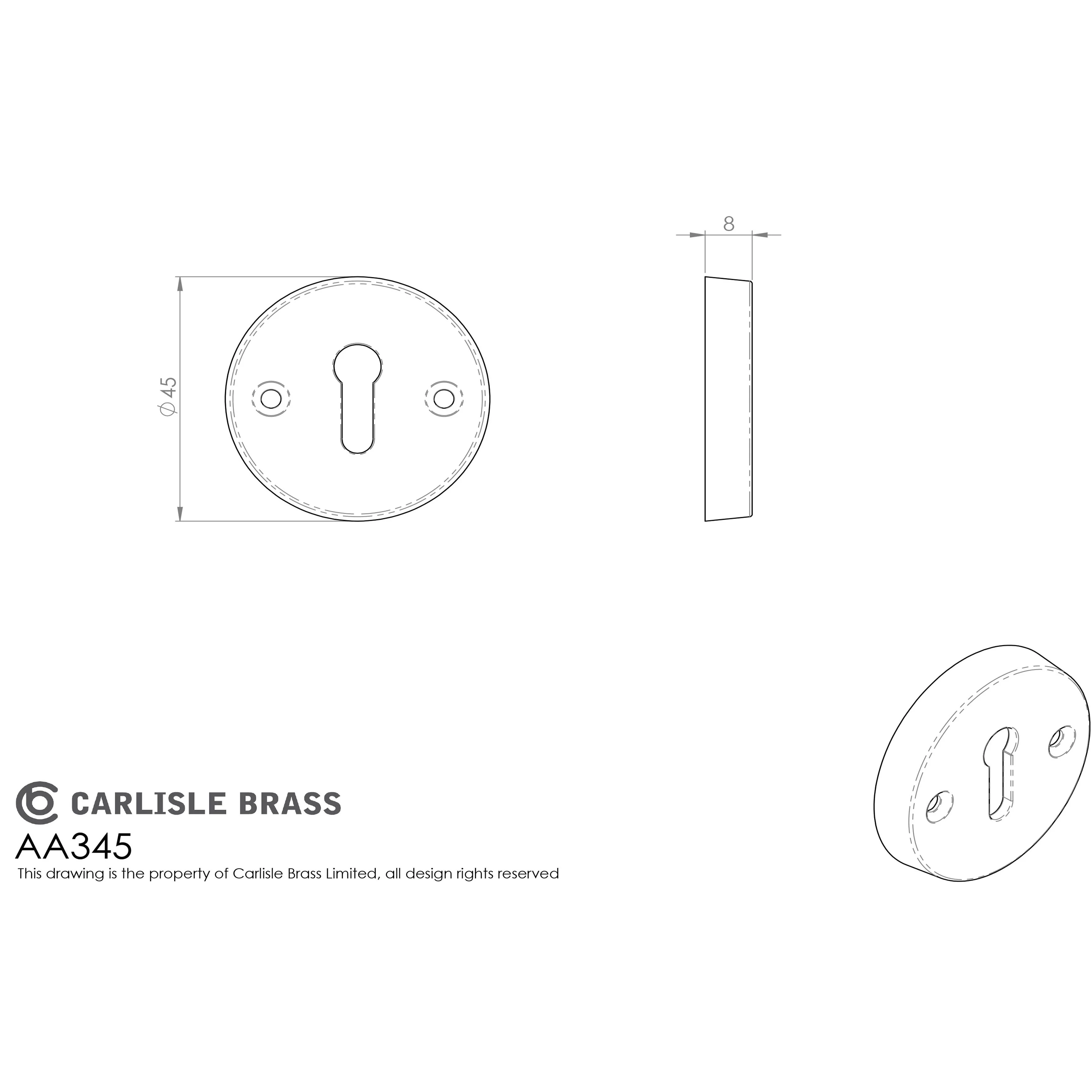 ESCUTCHEON - LOCK PROFILE ON CONCEALED FIX ROUND ROSE - Image 43
