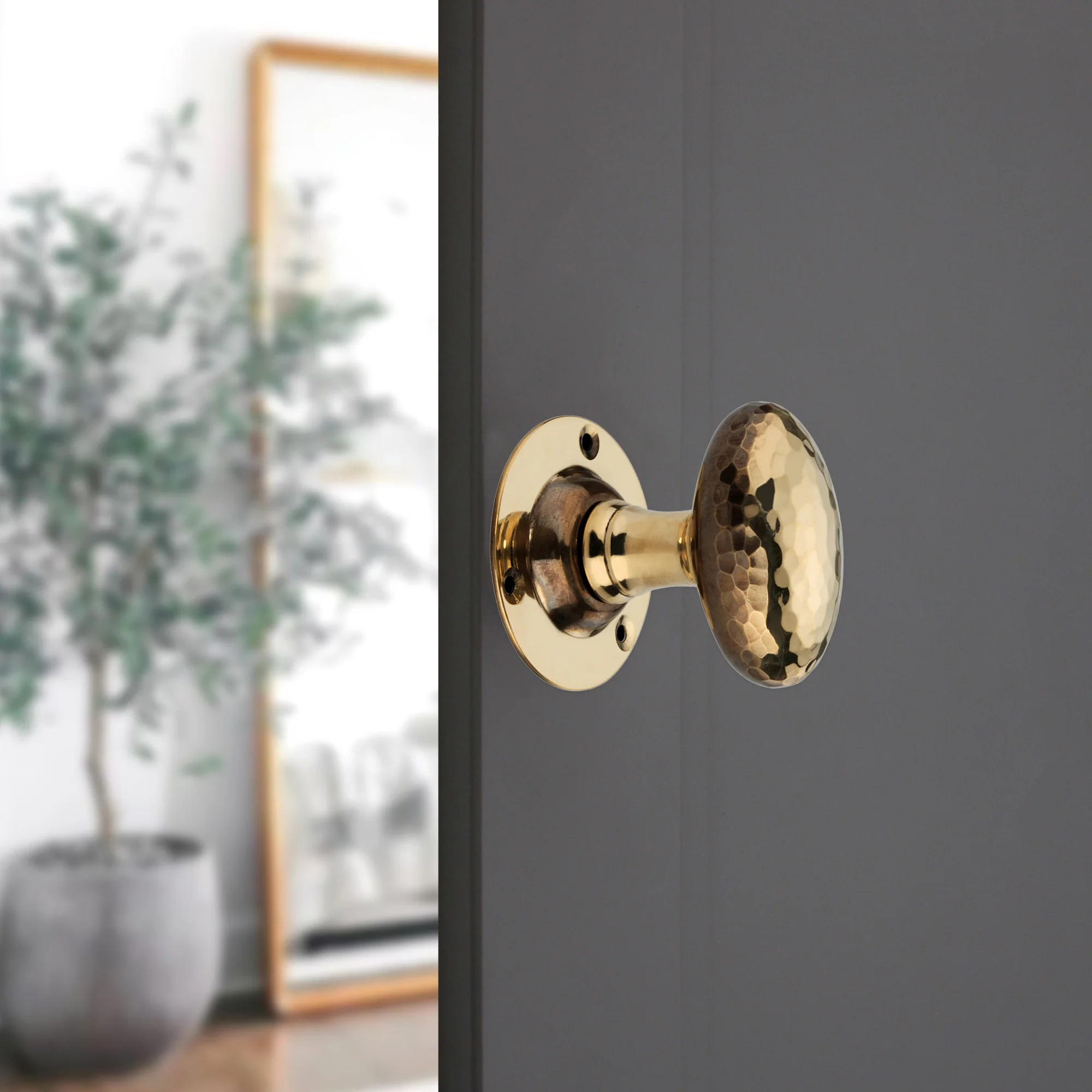 Hammered Oval Mortice Door Knob - Image 5
