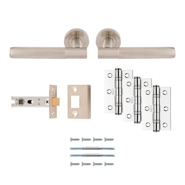 Carlisle Brass Lagos Knurled Door Handle Pack — Lever, Latch & Hinges (5 Finishes)