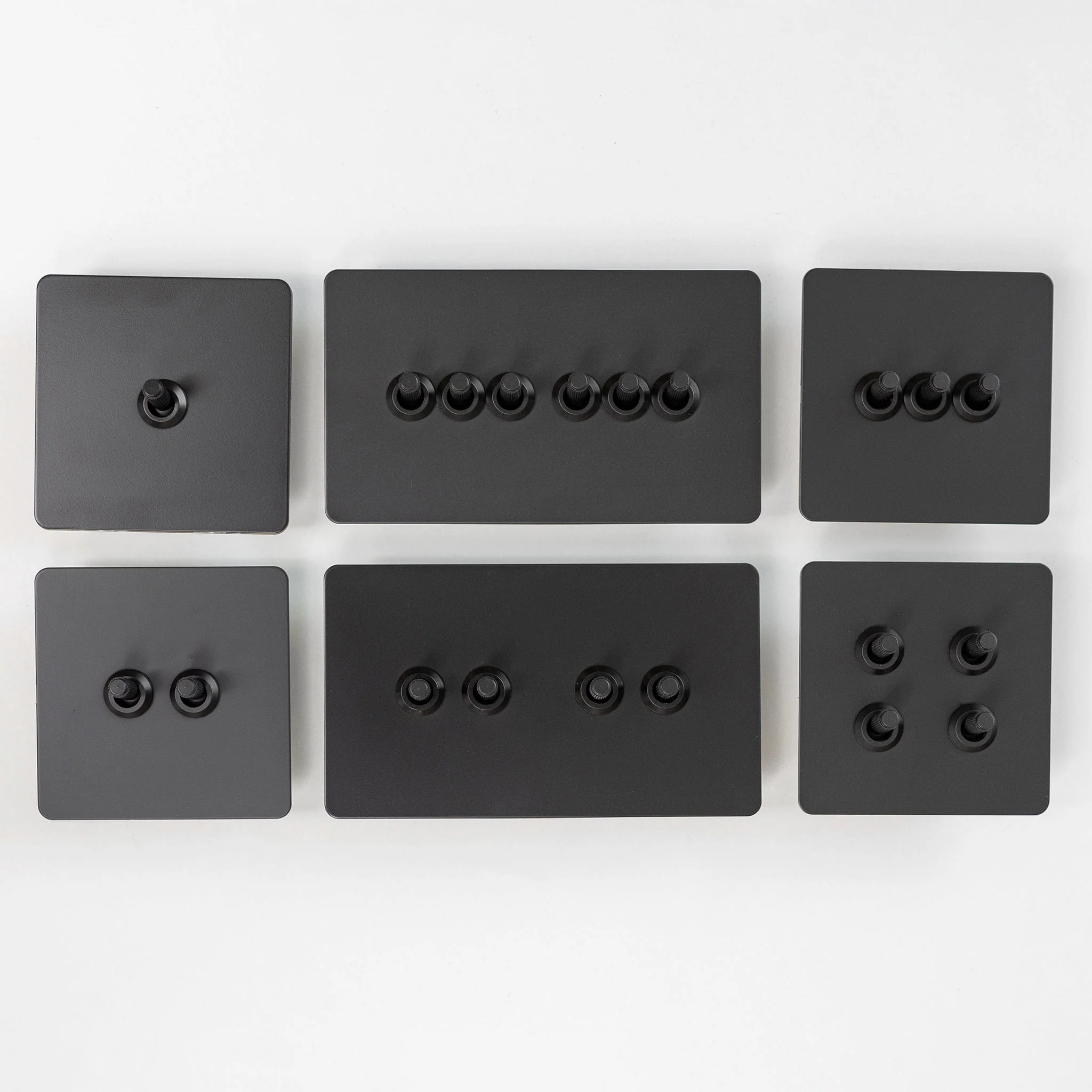 Matte Black Switches and Sockets - Straight Knurled Design