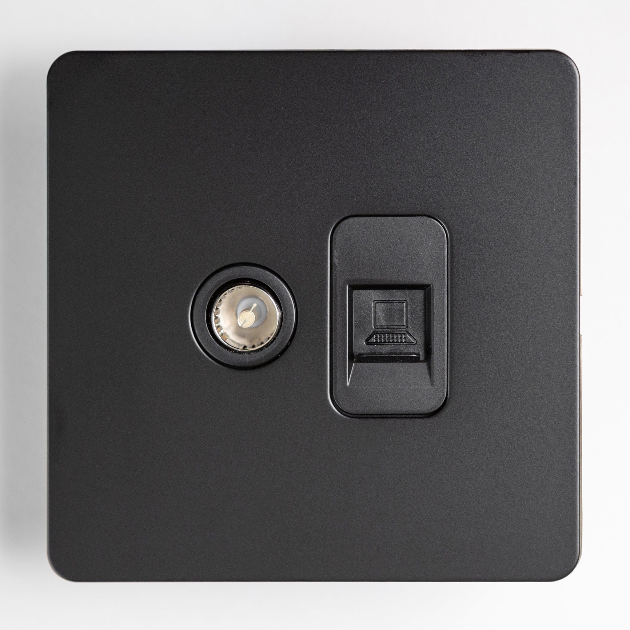 Matte Black Switches and Sockets - Straight Knurled Design - Image 16