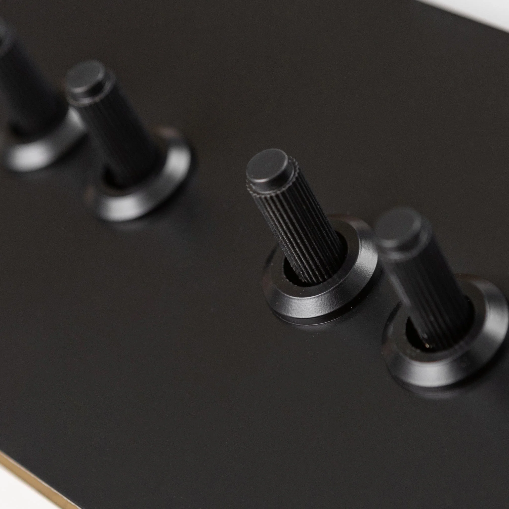 Matte Black Switches and Sockets - Straight Knurled Design - Image 2