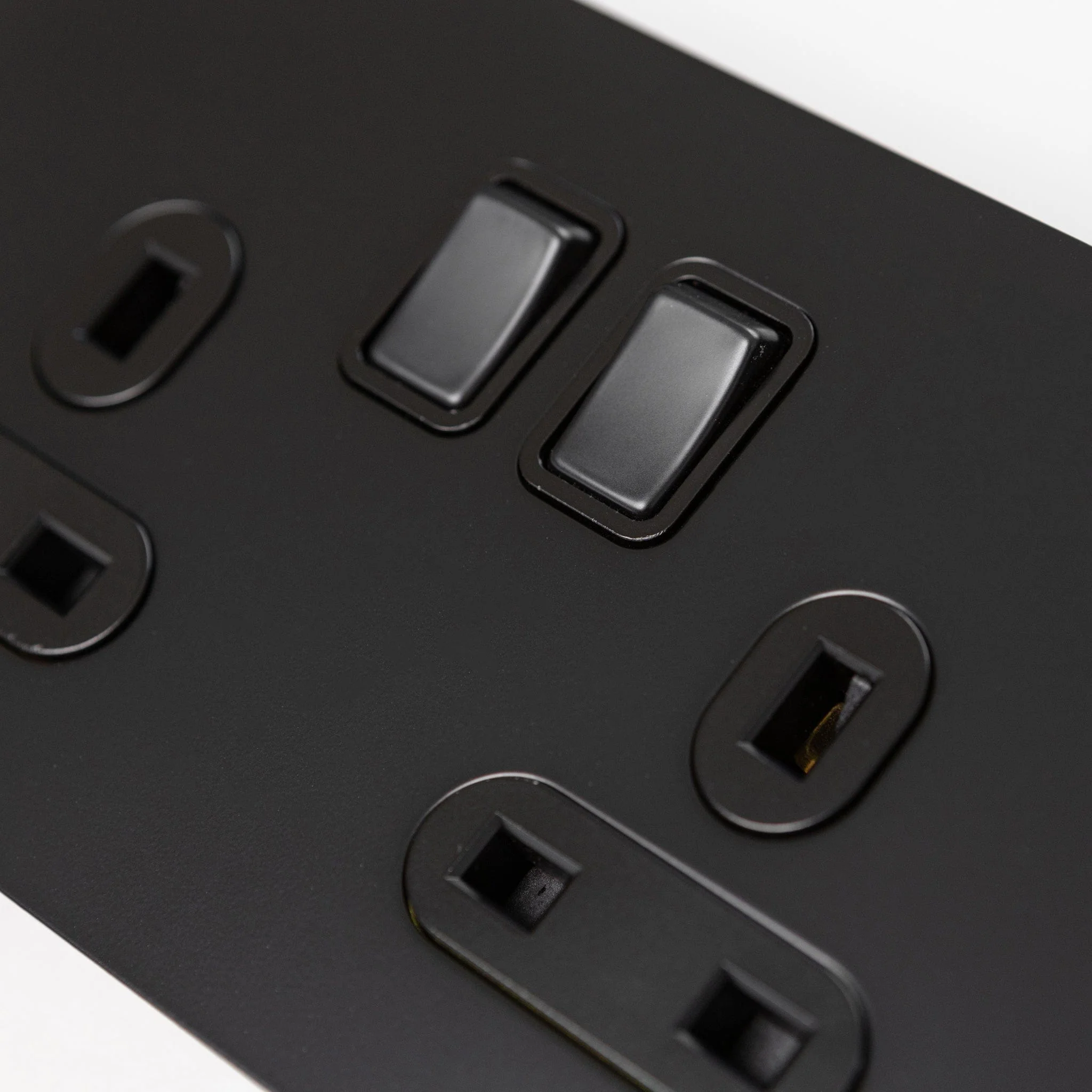 Matte Black Switches and Sockets - Straight Knurled Design - Image 26