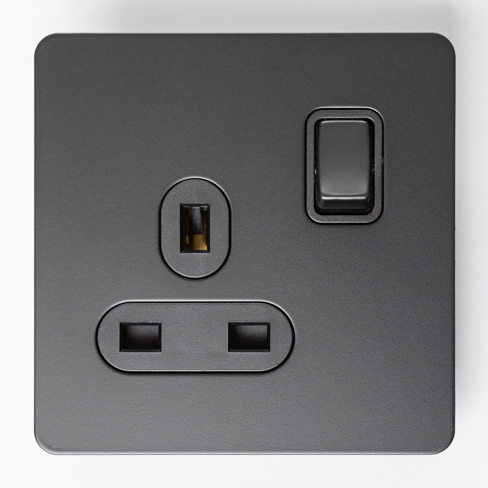 Matte Black Switches and Sockets - Straight Knurled Design - Image 27