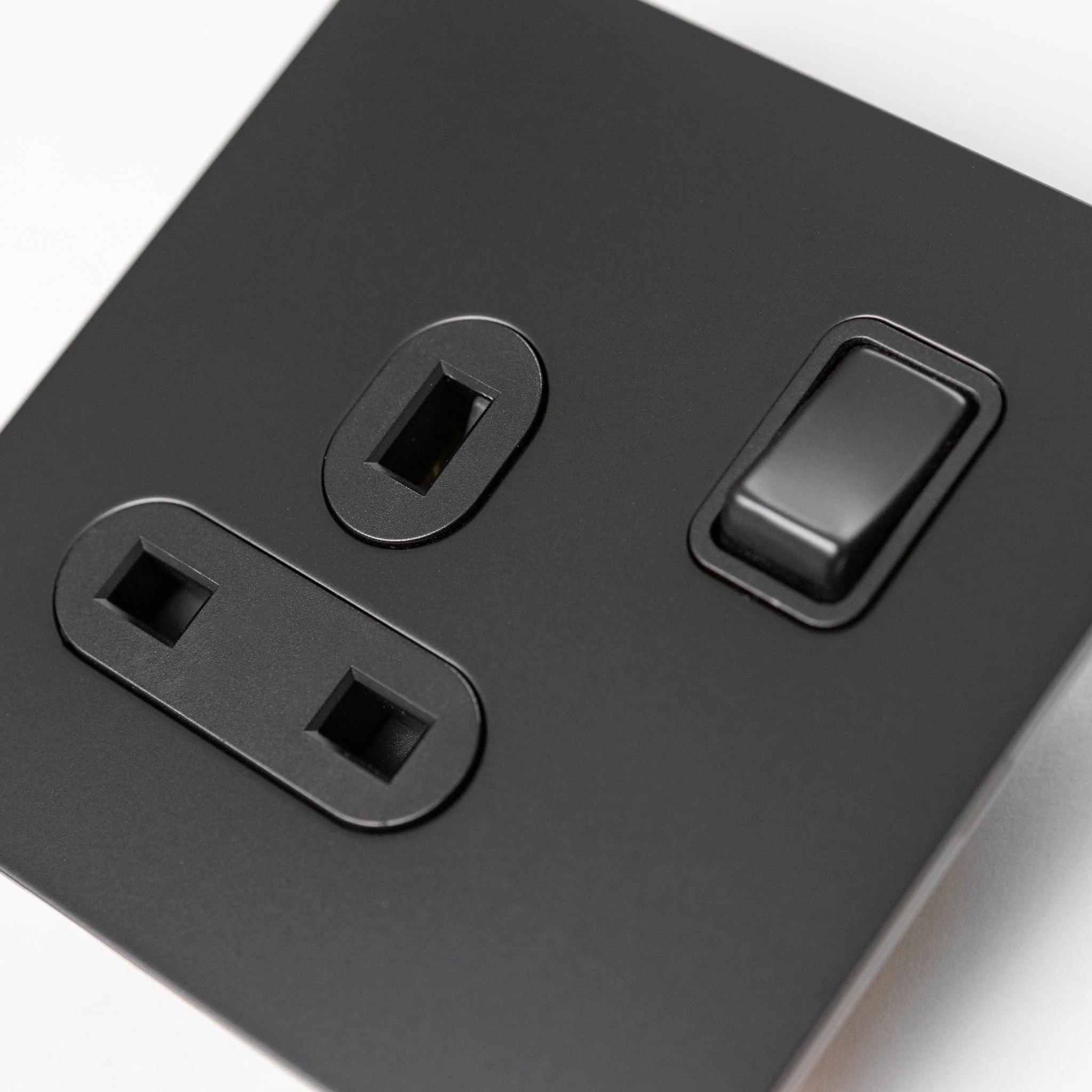 Matte Black Switches and Sockets - Straight Knurled Design - Image 28