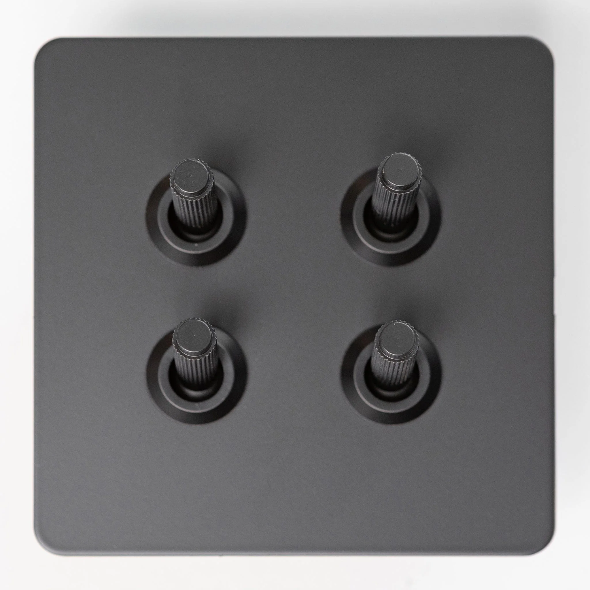 Matte Black Switches and Sockets - Straight Knurled Design - Image 3