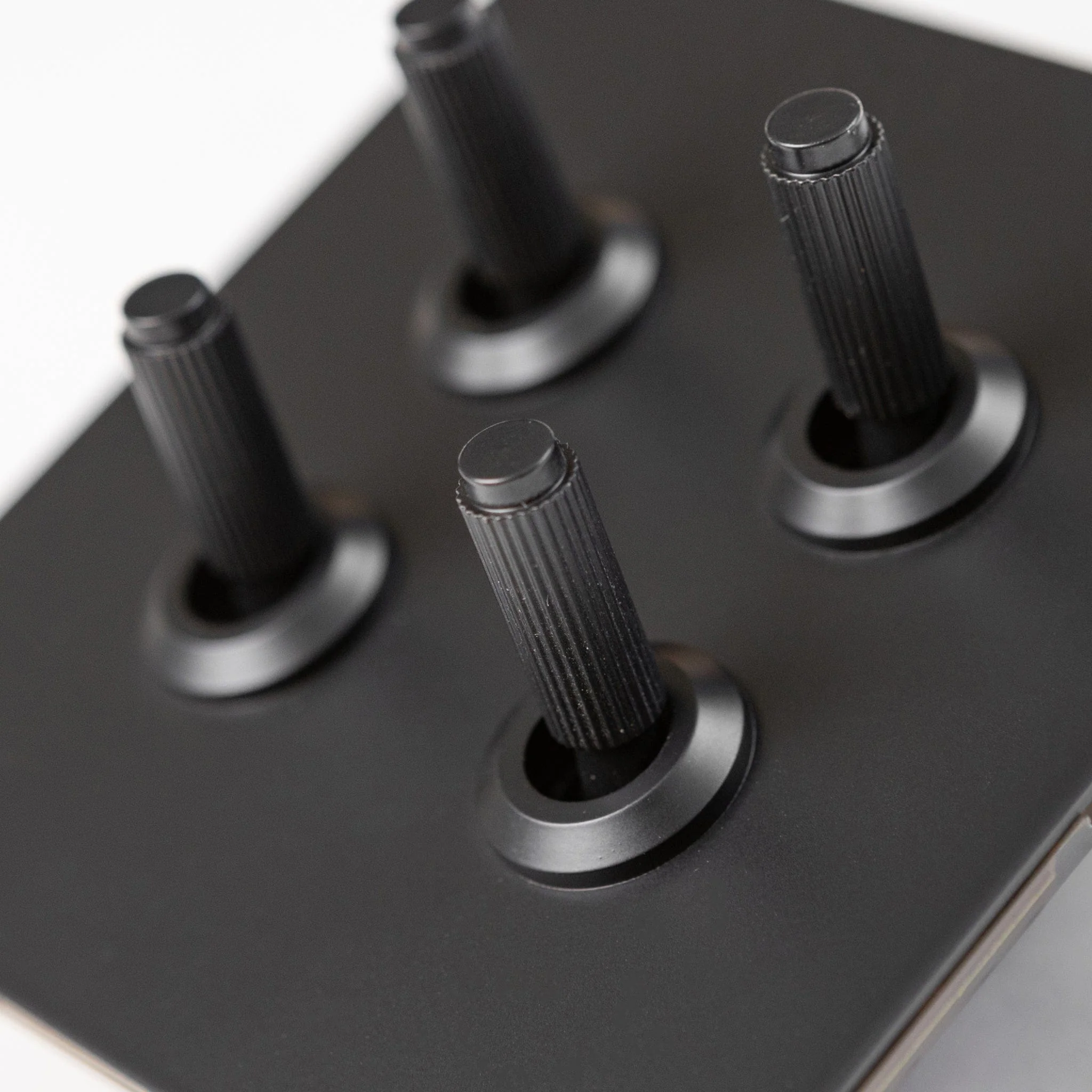 Matte Black Switches and Sockets - Straight Knurled Design - Image 4
