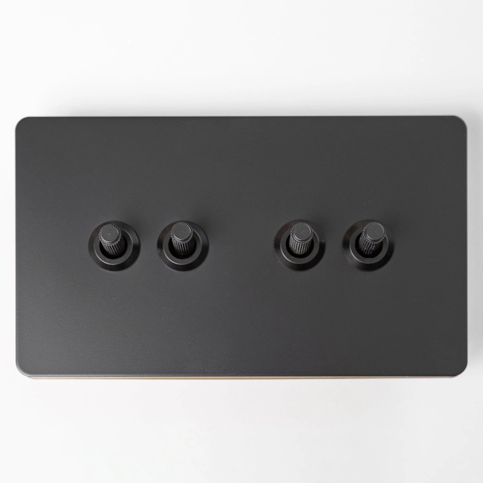 Matte Black Switches and Sockets - Straight Knurled Design - Image 5