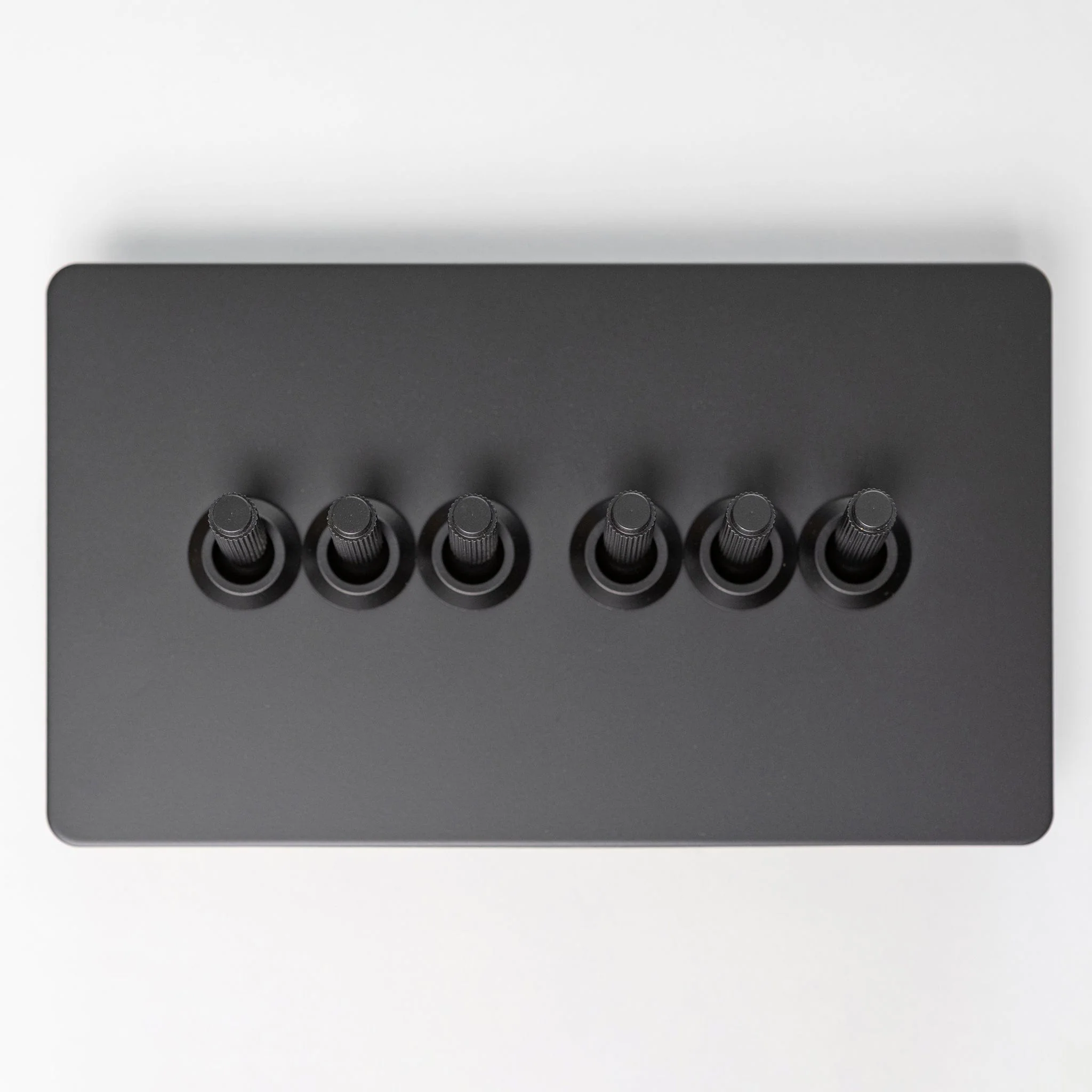 Matte Black Switches and Sockets - Straight Knurled Design - Image 6