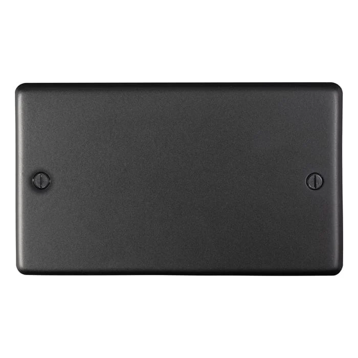 Stainless steel Double Blank Plate - Matt Black
