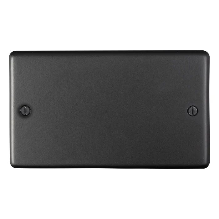 Stainless steel Double Blank Plate - Matt Black - Image 2