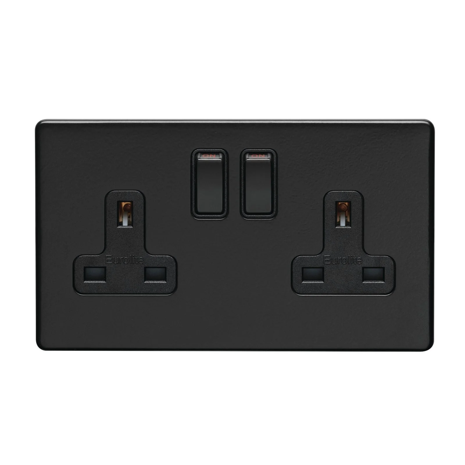 Stainless steel 2 Gang Socket - Matt Black - Image 3