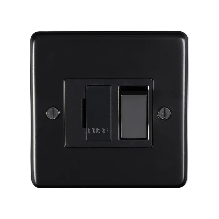 Stainless steel Switched Fuse Spur - Matt Black - Image 2