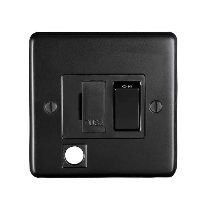 Stainless steel Switched Fuse Spur - Matt Black - Image 2