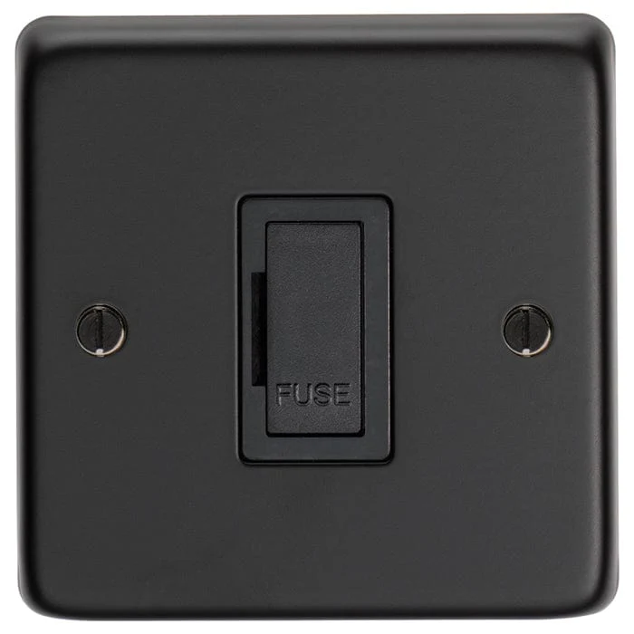 Stainless steel Unswitched Fuse Spur - Matt Black