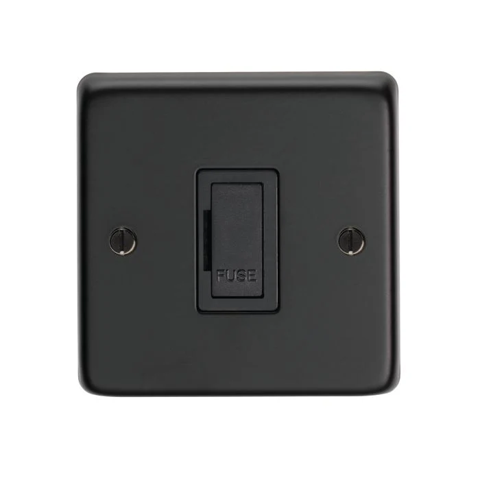 Stainless steel Unswitched Fuse Spur - Matt Black - Image 2