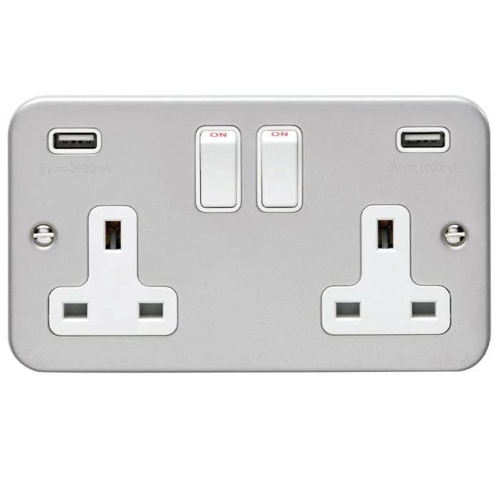 Utility 2 Gang Usb Socket - Grey