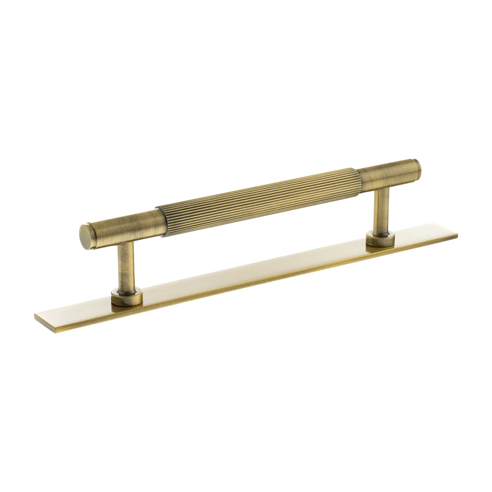Millhouse Brass Battersea Linear T-Bar Cabinet Pull Handle on Backplate 128mm - Image 6