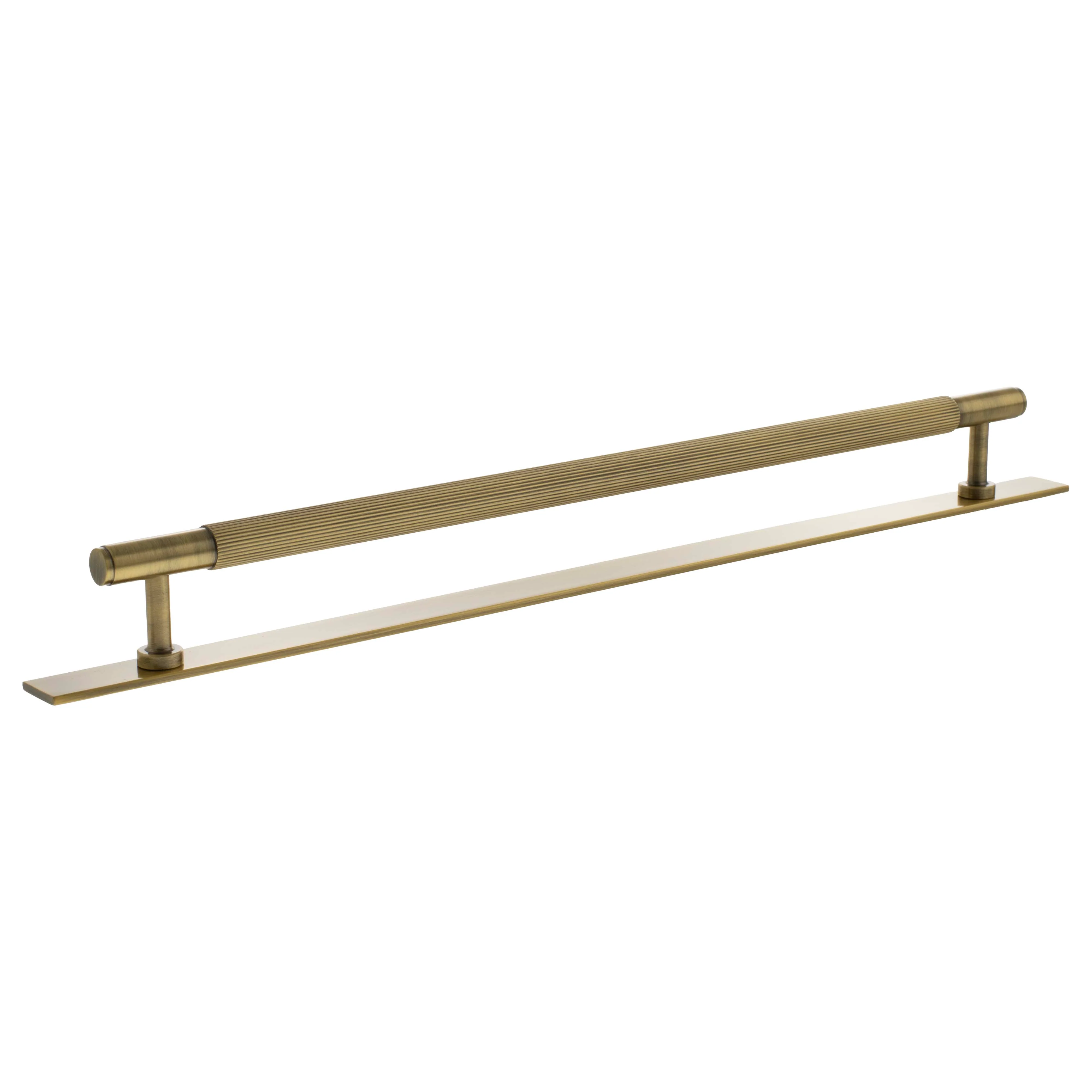 Millhouse Brass Battersea Linear T-Bar Cabinet Pull Handle on Backplate 320mm - Image 6