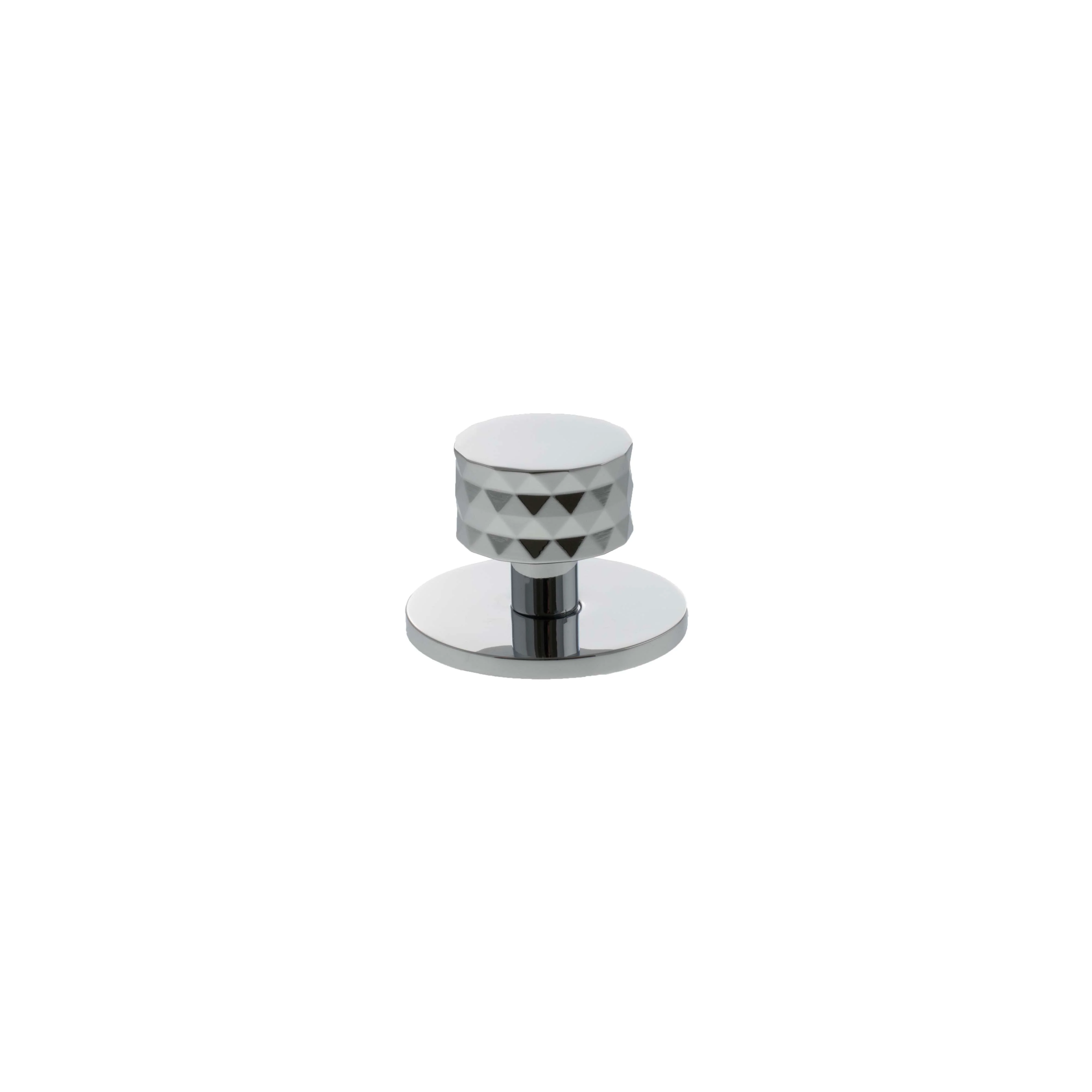 Millhouse Brass Chrysler Diamond Round Cabinet Knob Handle on Backplate - Image 4