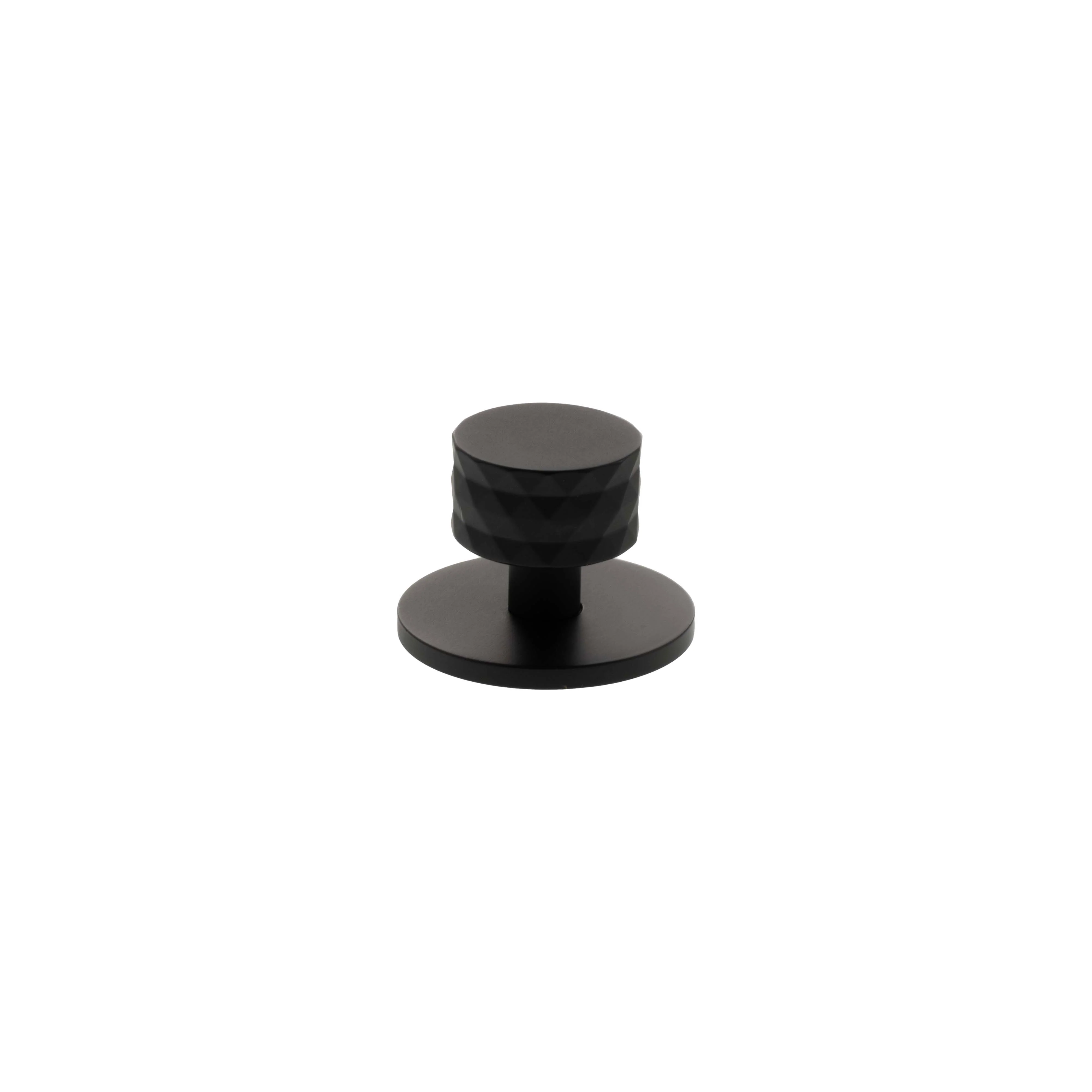 Millhouse Brass Chrysler Diamond Round Cabinet Knob Handle on Backplate - Image 5