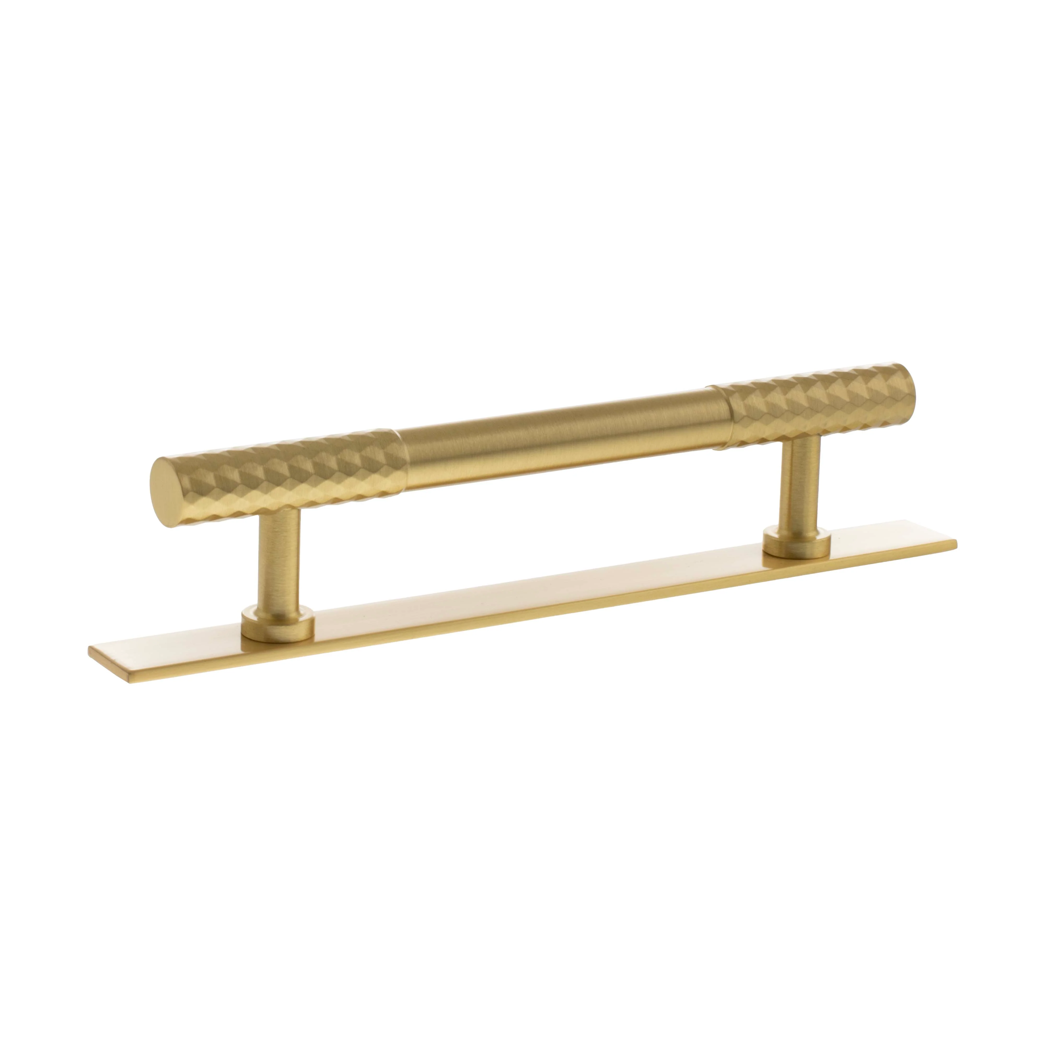 Millhouse Brass Chrysler Diamond T-Bar Cabinet Pull Handle on Backplate 128mm - Image 3