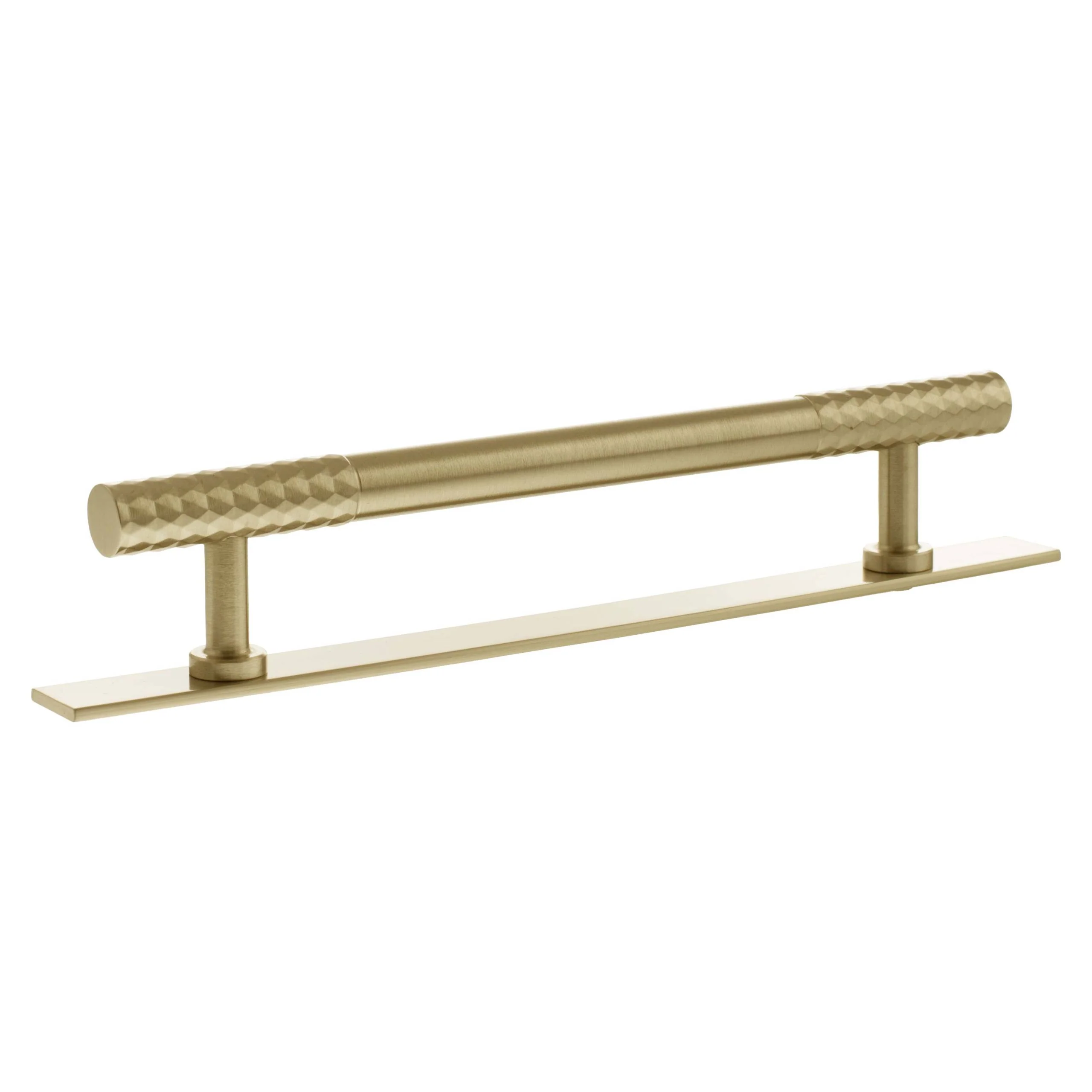 Millhouse Brass Chrysler Diamond T-Bar Cabinet Pull Handle on Backplate 160mm - Image 3