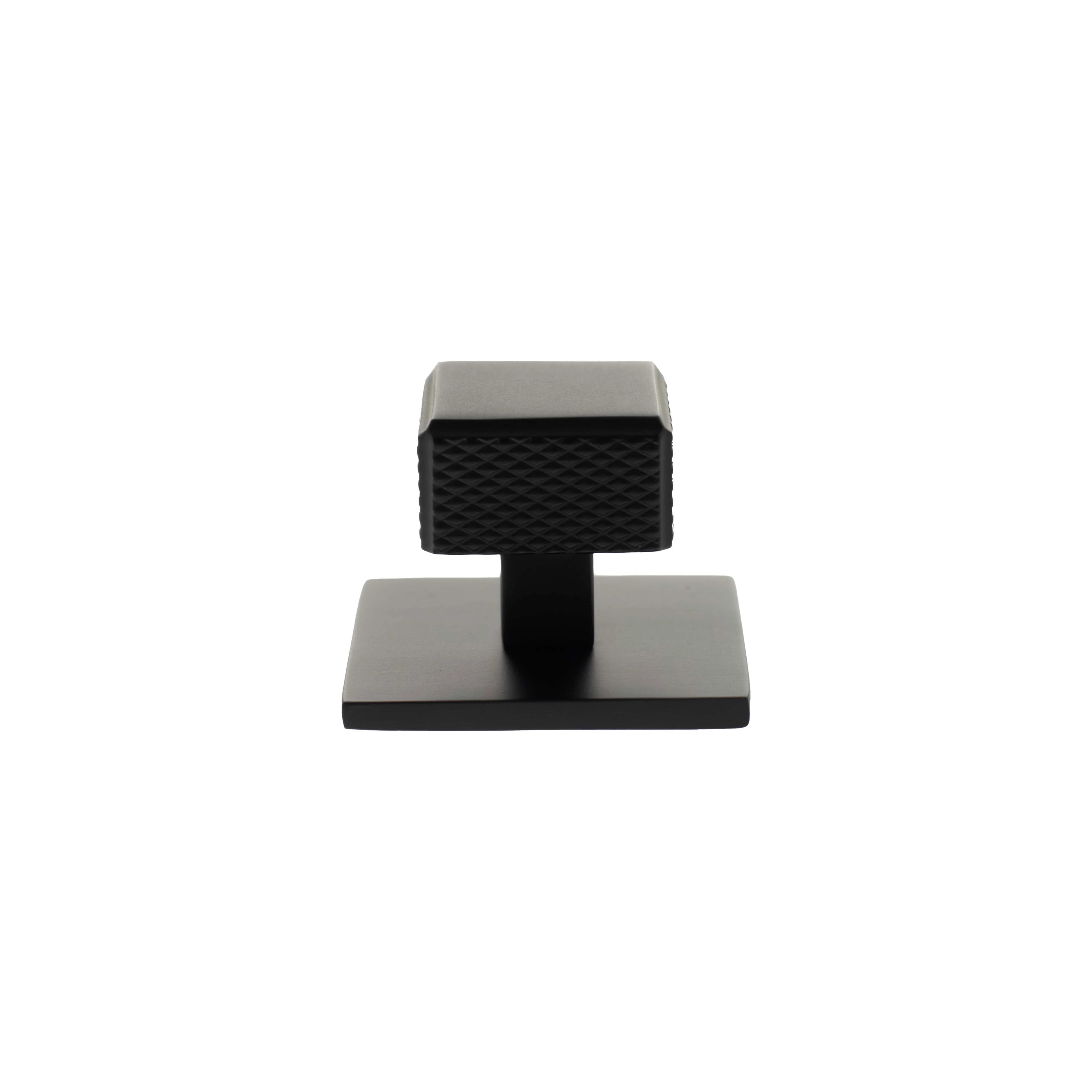 Millhouse Brass Eiffel Knurled Square Cabinet Knob Handle on Backplate - Image 5