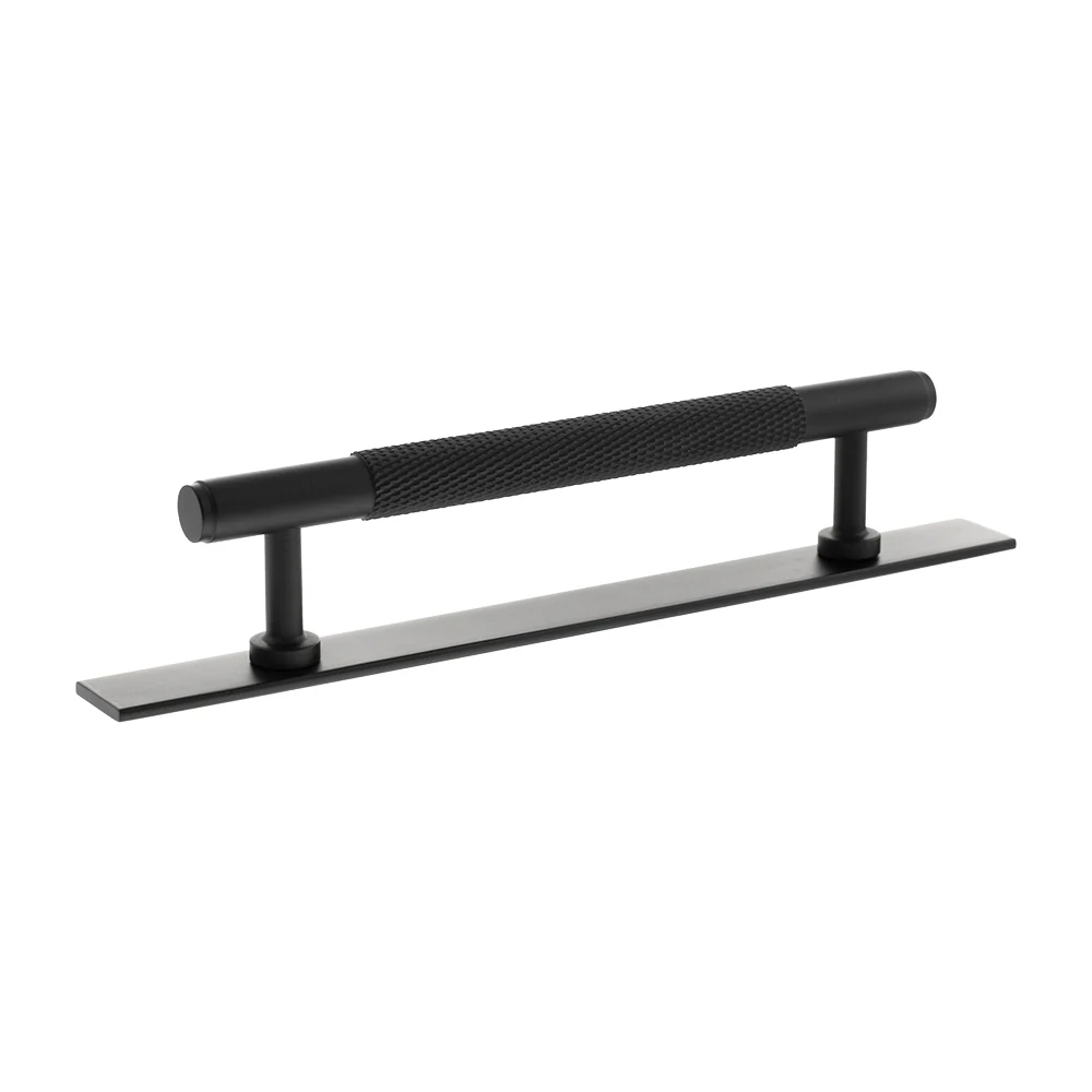 Millhouse Brass Eiffel Knurled T-Bar Cabinet Pull Handle on Backplate 128mm - Image 5