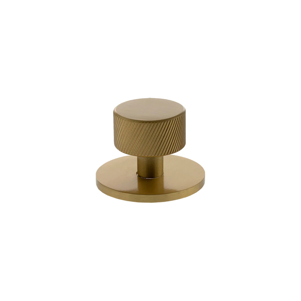 Millhouse Brass Paddington Spiral Round Cabinet Knob Handle on Backplate - Image 3